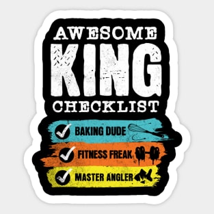 Awesome king checklist Sticker